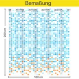 thumbnail of Eisl Textil Duschvorhang 180x200 Mosaik Blau, waschbarer Antischimmel Vorhang mit Motiv