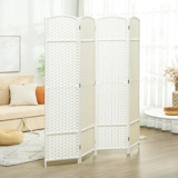 thumbnail of HOMCOM biombo de 4 paneles separador de ambientes plegable 160x170 cm biombo separador de ambientes para salón dormitorio oficina blanco
