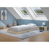 thumbnail of Einzelbett Niedrigbett unbehandeltes Holz 90x200 Fichte Tanne V-60.47N-09 Rollrost inkl.