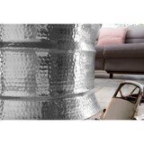 thumbnail of Runder orientalischer Couchtisch `Enns`: Aluminium, Hammerschlag Look, Handgefertigt, Stabilität, Langlebigkeit. Silber, 62x62x41 cm | Kadima Design