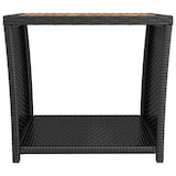 thumbnail of Mesa de centro ratán negro y superficie madera maciza acacia