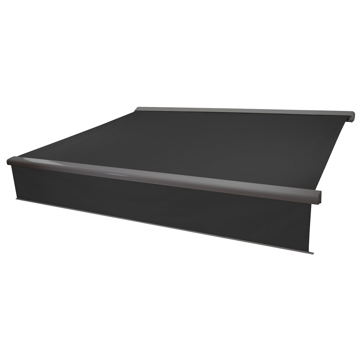 Elektrisch zonnescherm met volledige cassette T124, 4,5x3m oprolbaar doek ~ Polyester antraciet, grijs
