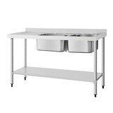 thumbnail of Vogue Edelstahlspüle Doppelwaschbecken Abtropffläche Links 150X60Cm