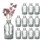 thumbnail of Relaxdays Glasvase, 12er Set, Deko-Vase, geprägtes Vintage-Design, HD: 13x6 cm, Mini-Vasen für Tischdeko, Glas, klar