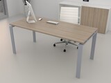 thumbnail of Oficit. Mesa de oficina y hogar. Estructura Marco Abierto gris plata, con tablero olmo. Fabricado en España. Medidas: 200x80cm (largo x ancho)