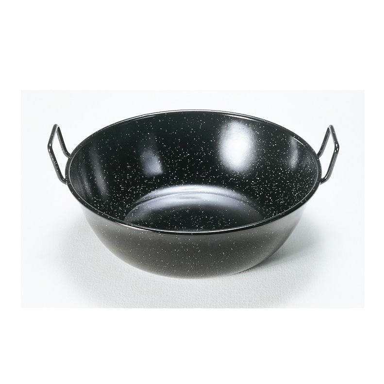 Sartén Doble Honda Con Asas Esmaltada 32 cm.