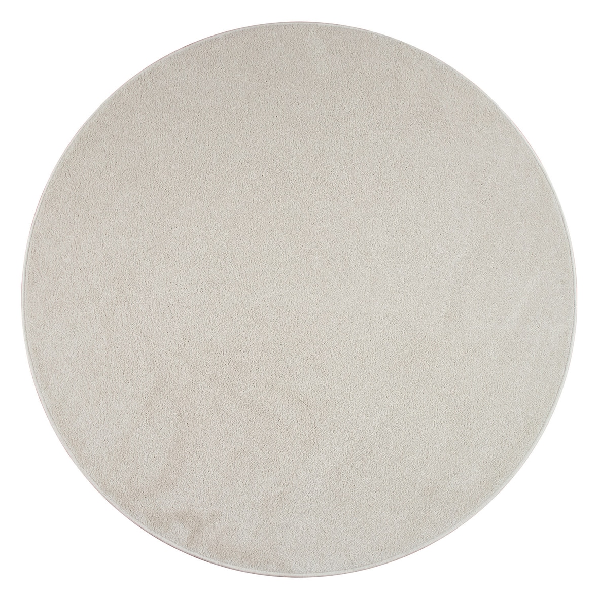 Waschbarer Teppich waschmaschinenwaschbar Unifarben Küche, Flur schmutzabweisend Creme Rund 160D | 100% Polypropylen | Florhöhe: 8 mm | nicht waschbar