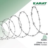 thumbnail of Stacheldraht verzinkt 16 Meter Rolle mit Tragegriff (1,7 mm Stärke), Übersteigschutz für Zaun, Drahtzaun, Weidezaun, Wildzaun