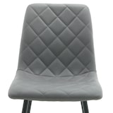 thumbnail of METRO PROFESSIONAL Silla de restaurante tapizada Jara, juego de 2, acero/piel sintética, gris/negro