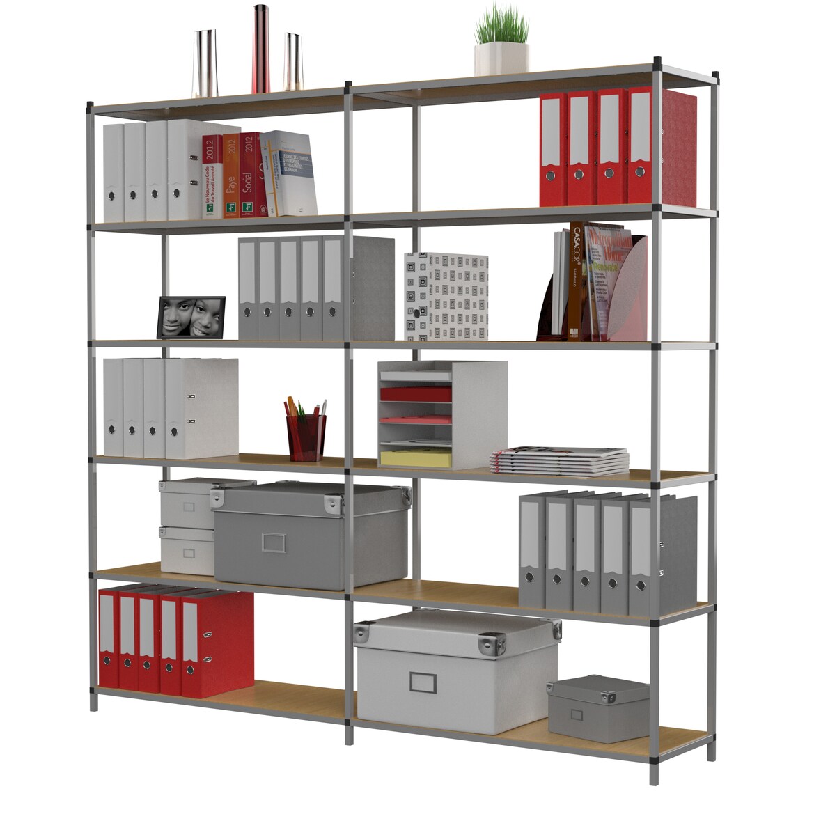PAPERFLOW scaffalatura in metallo 100x35x200 Tubeco modulo base