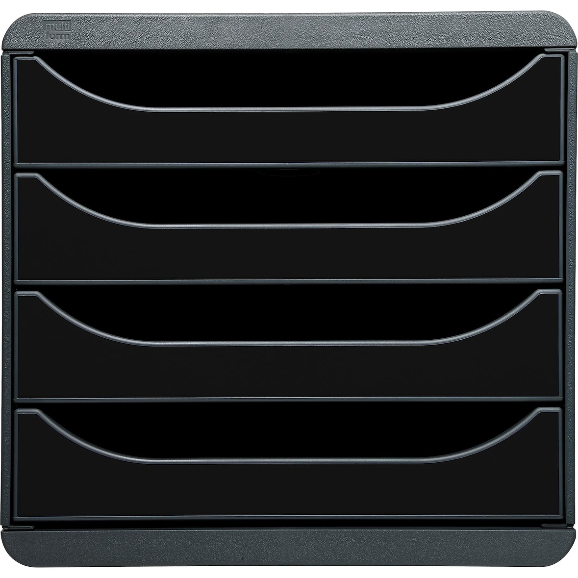 Exacompta 3104214D 1x BIG-BOX Schubladebox, 4 offene Laden, Serie Glossy - Schwarz Glossy