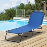 thumbnail of Outsunny Tumbona Plegable Reclinable con Ángulo Ajustable de 5 Posiciones para Jardín Exterior Piscina Terraza Camping Carga 120 kg 190x56x28 cm Azul