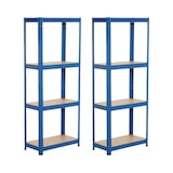 thumbnail of Pack 2 Estanterías Metálicas Azul con 4 Baldas Ajustables 148x60x30cm 240Kg 7house