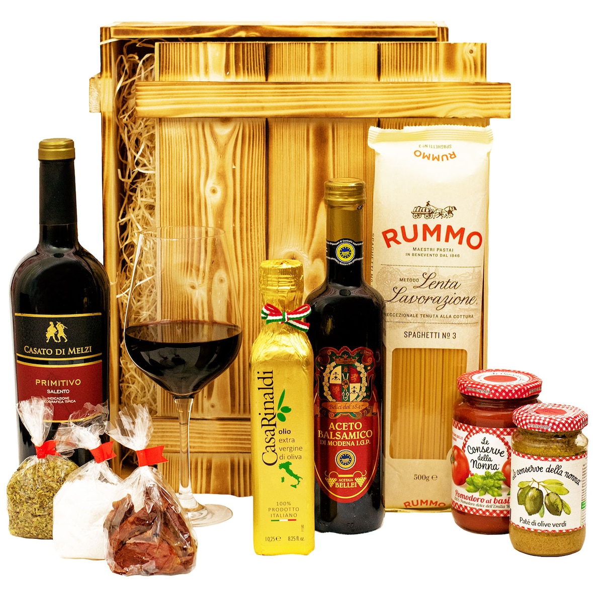 Italienisches Geschenkset „Florenz“ | Großer Geschenkkorb mit Wein, Olivenöl & vielen Spezialitäten aus Italien