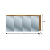 thumbnail of AcquaVapore Spiegelschrank, Badspiegel, Badezimmer Spiegel City 160cm braun Eich JA mit 1x 5W LED / 1x Energiebox