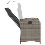 thumbnail of vidaXL Gartensessel mit Kissen 2 Stk. Verstellbar Grau Poly Rattan
