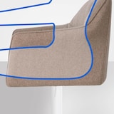 thumbnail of Barhocker Damaso Filzbezug taupe/weiß