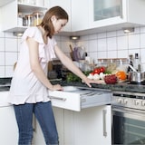 thumbnail of Relaxdays Besteckkasten für Schubladen, Besteckeinsatz für Kochbesteck, Schubladeneinsatz, HBT 4,5x33x40 cm, weiß/grau