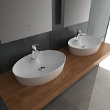 thumbnail of Alpenberger Aufsatzwaschbecken Oval | Keramik Waschschale mit Nano Lotuseffekt | Waschbecken mit Hahnloch | Keramikbecken für Modernes Bad & Gäste-WC