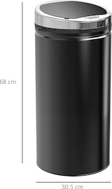 thumbnail of Sensor-Mülleimer Stahl Schwarz 30,5x30,5x68 cm, 42 L, mit Bewegungssensor und herausnehmbarem Inneneimer