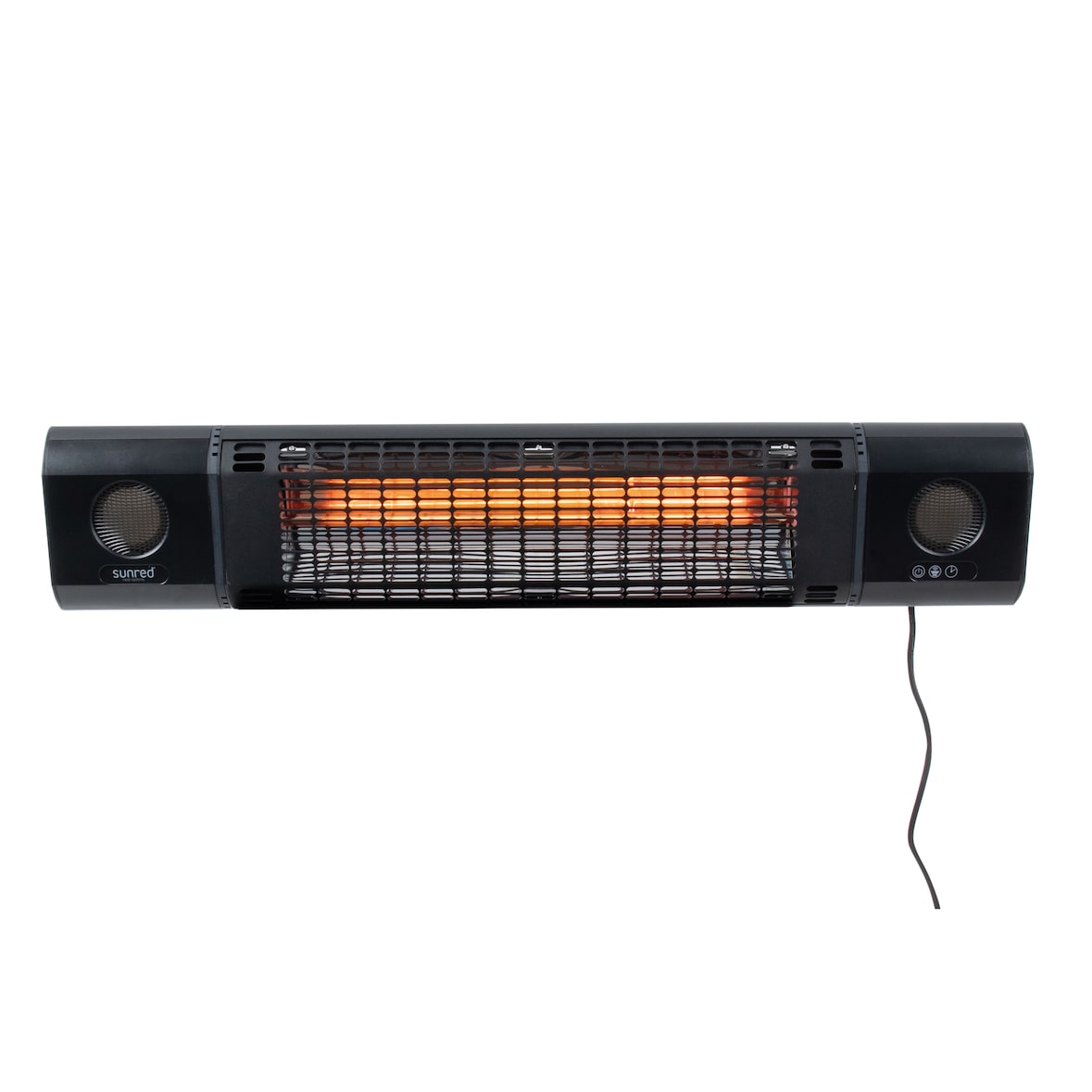 Sunred Calentador de exterior Sun and Sound Ultra Wall negro 2000 W