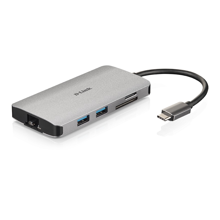 D-Link DUB-M810 USB-C 8-Port USB 3.0 Hub HDMI, Ethernet, Card Reader, Power