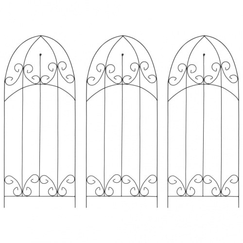 vidaXL Trellis 3 st. zwart 40x100 cm ijzer : Model - V1