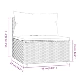thumbnail of vidaXL Garten-Mittelsofa mit Kissen Braun Poly Rattan
