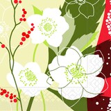 thumbnail of Tissue Serviette Diana, 40x40 cm, 100 Stück - Mank - Weihnachtsserviette Amaryllis