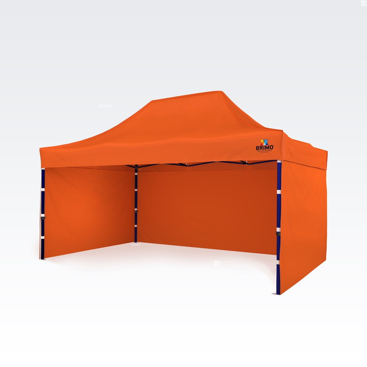 Faltpavillon Stahl 3x4,5m - mit 3 Wänden - Orange