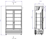 thumbnail of Kühlschrank BONGO | 2x Glastür & Display | 670 Liter, HxBxT 197,3x112x61cm | +1/+10°C | Grau, Front Schwarz | + CHEFGASTRO Geschirrtuch