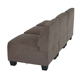 thumbnail of Modular 3-Sitzer Sofa Couch Lyon, Stoff/Textil ~ braun, ohne Armlehnen