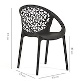thumbnail of Set van 6 stapelbare stoelen AMBRA van polypropyleen met glasvezel, voor buiten en tuin, bar en restaurant, modern design voor keuken – Zwart