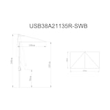 thumbnail of METRO PROFESSIONAL Demi-parasol rectangulaire, acier/aluminium, 2.1 x 1.3 m, avec manivelle, hydrofuge, anthracite/platine