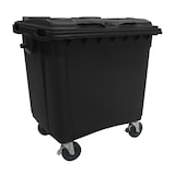 thumbnail of Contenedor para desperdicios con tapa plana y ruedas. Gris oscuro 800l.