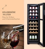 thumbnail of Klarstein Bovella 27 Duo+ Zweizonen-Weinkühlschrank 74l 27 Fl. Glastür Schwarz
