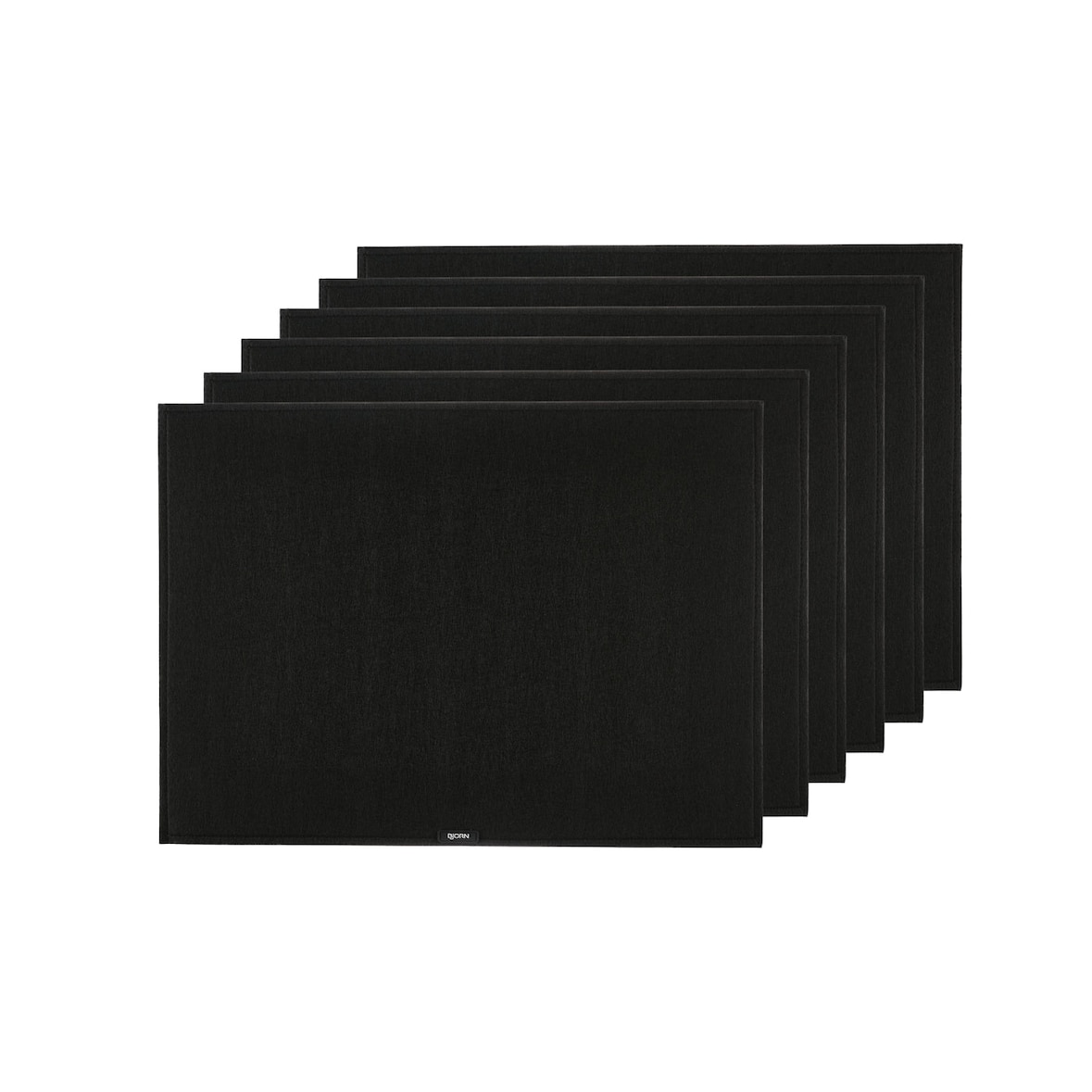 Set de table rectangulaire - 6 pièces - Feutre recyclé noir