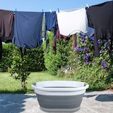 thumbnail of Intirilife faltbarer Wäschekorb aus Kunststoff und Silikon - 61.5 x 44 x 27 cm - platzsparend mit Griffen - 36L