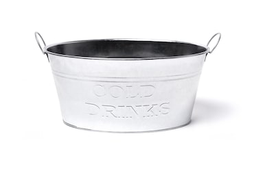 Spetebo Cubo para mantener las bebidas frías; de zinc, de 24 litros; contenedor de cubitos de hielo