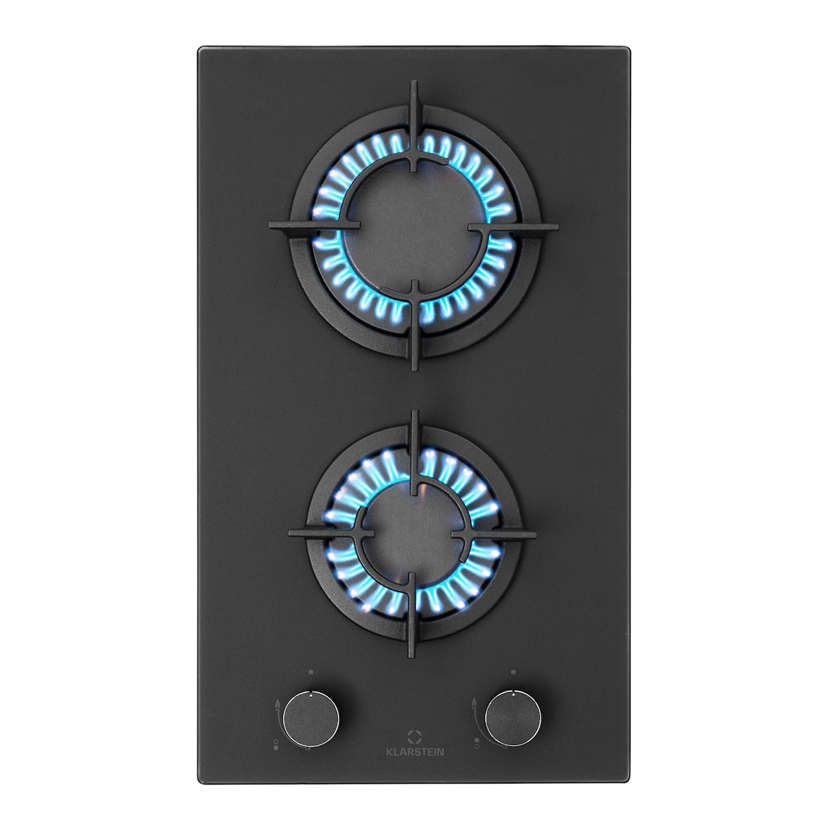 Firetale Gaskochfeld 2-flammig Aluminium-Brenner Erdgas/Propangas inkl. Schlauch und Druckminderer Schwarz