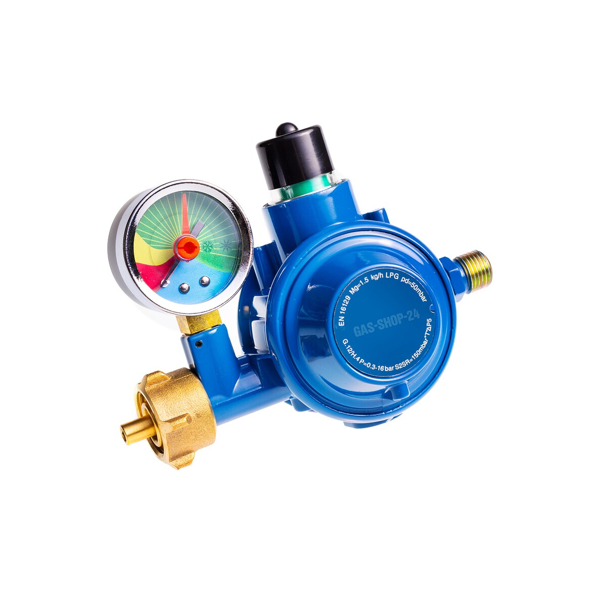 50 mbar Haushalts-Gasregler / Druckminderer / Gas Regler für Innenraum - geeignet f. Gasherd, Gaskocher