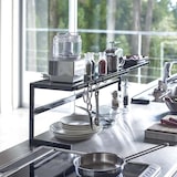 thumbnail of Yamazaki Küchenregal Standregal Arbeitsplatte schwarz Metall ausziehbar 54-92x25x22cm "TOWER"