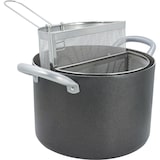 thumbnail of Mamù-Topf mit zwei Griffen und zwei Körben mit Glasdeckel ⌀ 22 cm, hergestellt in Italien aus kratzfestem, antihaftbeschichtetem Aluminium