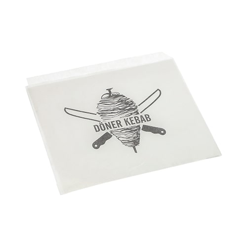1 lots de 1000 Pochettes à Döners kebab 16 cm x 16 cm blanc