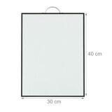 thumbnail of Relaxdays Whiteboard, magnetisch, abwischbar, zum Aufhängen, 2 Stifte, 4 Magnete, Magnettafel, 40 x 30 cm, weiß/schwarz