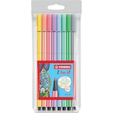 thumbnail of Estojo com 8 marcadores caneta stabilo 68 cores pastéis tinta aquarela ponta 1mm