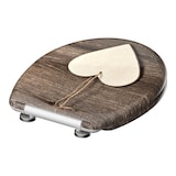 thumbnail of WC Sitz WOOD HEART, Duroplast Toilettendeckel mit Absenkautomatik und Schnellverschluss, Klobrille, Toilettensitz