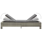 thumbnail of vidaXL Sonnenliege mit Auflage Grau Poly Rattan