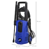 thumbnail of Hochdruckreiniger mit Rollen 78x35x27 cm Blau 1800 W bis 150 bar mit 6 m Hochdruckschlauch Start Stopp Automatik und Zubehörset