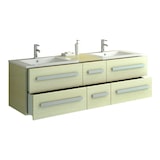 thumbnail of Badmöbel Set holz-hell Bad-Set Waschtisch Waschbecken mit Unterschrank Hängeschrank SMC Becken Badschrank Badausstattung Badzubehör Jet-Line